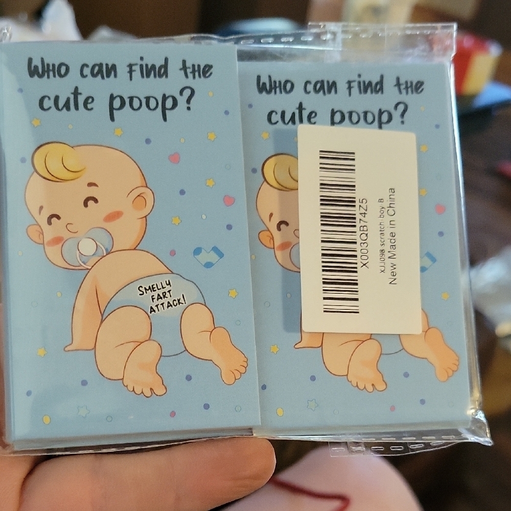 40 Baby Shower Scratch Off Game Cards Cute Boy Poopie Scratch Off Baby Card Game